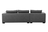 111'' Tufted Fabric 3 - Seat L - Shape Sectional Sofa Couch Set w/Chaise Lounge, Ottoman Coffee Table Bench, Dark Grey - W876S00066 - image - 9