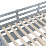 Full-Over-Full Castle Style Bunk Bed with 2 Drawers 3 Shelves and Slide - Gray(OLD SKU:LT000558AAE-2) - sold by Home Elegance USA
