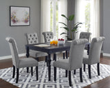 Leviton Urban Style Wood Dark Wash Turned-Leg Dining Set: Table and 6 Chairs