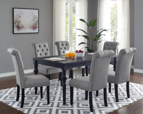 Leviton Urban Style Wood Dark Wash Turned-Leg Dining Set: Table and 6 Chairs - sold by Home Elegance USA
