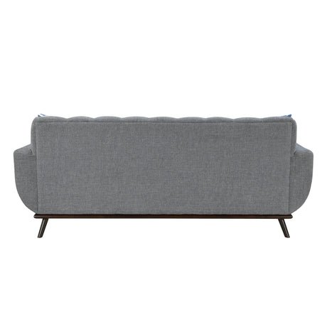 Solid Wood Reversible Sofa Chaise Gray Chenille Upholstered Decorative Pillows Mid-Century Modern Living Room Furniture 1pc - sold by Home Elegance USA