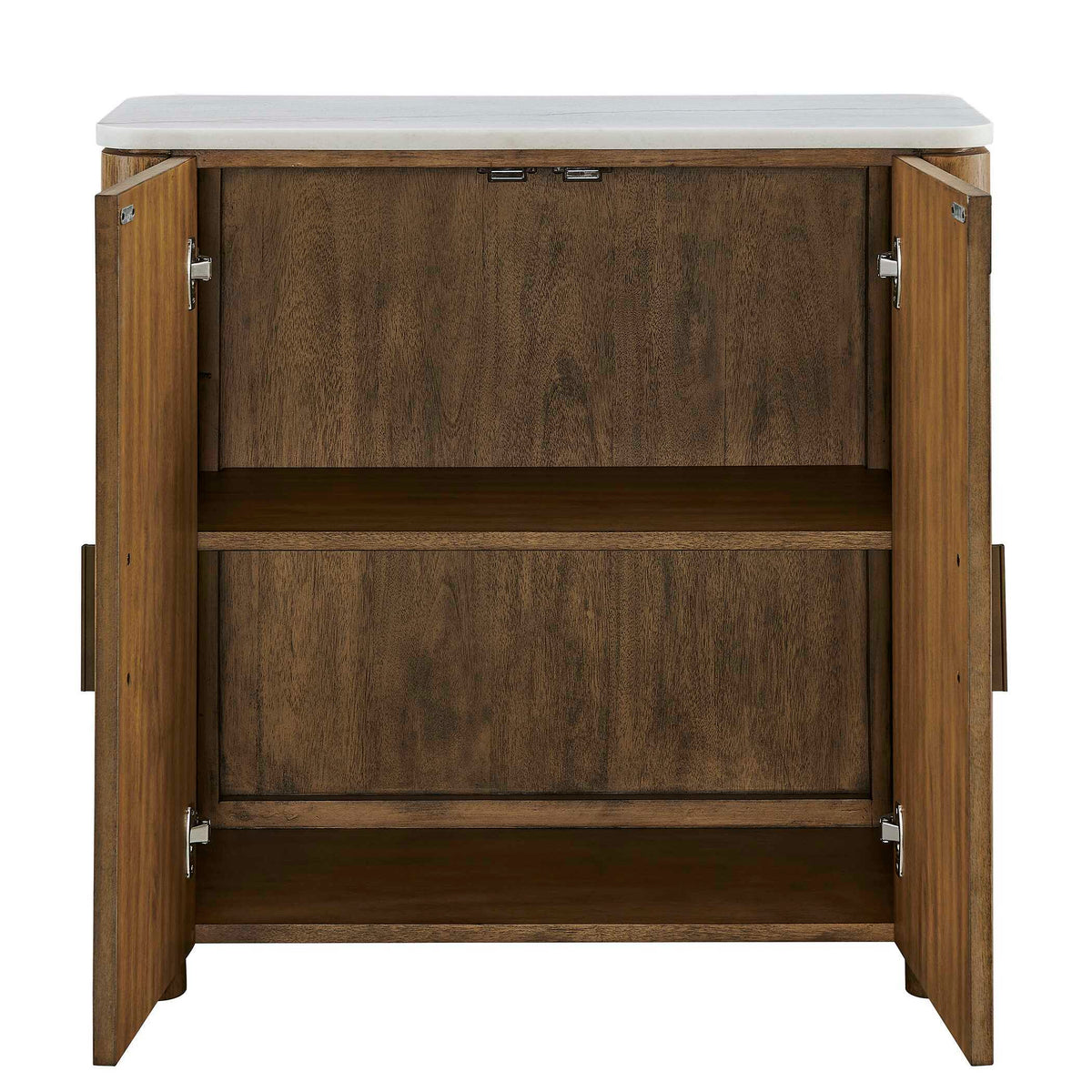 Mebarak Reeded 2 Door Cabinet Bronze,White,Woodtone - Light Brown / White by Uttermost - View 8