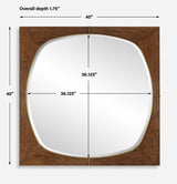 Garonne Square Walnut Mirror - Dark Brown by Uttermost - View 7