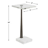 Pelton Marble Glass Drink Table Bronze / White - Dark Brown / White by Uttermost - View 9