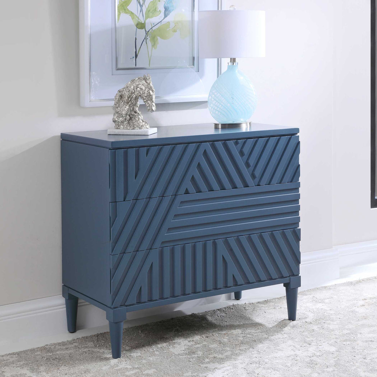 Colby Drawer Chest - Blue by Uttermost - View 3