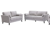 Damian Light Gray Velvet Fabric Sofa Loveseat Living Room Set | Home Elegance USA