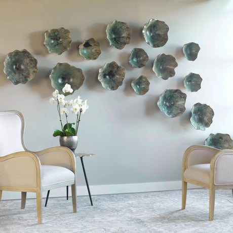Teo Wood Wall Art (Set of 3) - Light Blue by Uttermost - View 2
