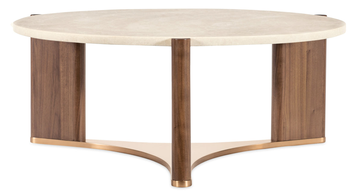 Eleana Round Coffee Table Medium Wood - Beige / Dark Brown by Hooker Furniture - View 6