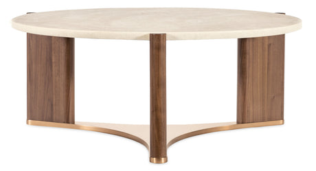 Eleana Round Coffee Table Medium Wood - Beige / Dark Brown by Hooker Furniture - View 6