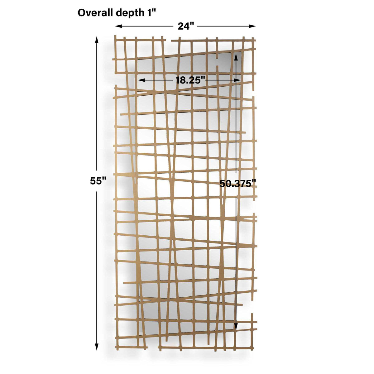 Golden Intersection Mirrored Wall Decor Brass by Uttermost - View 5