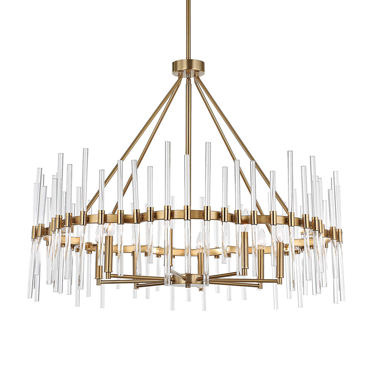 Crystal Stick 8 Light Chandelier Brass - Bronze by Uttermost - View 9