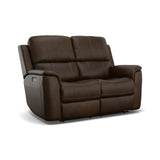 Henry Power Reclining Loveseat With Power Headrests & Lumbar - Burnt Umber | Flexsteel