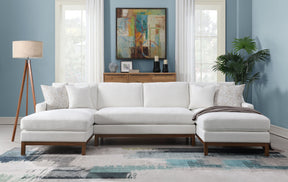 Valiant Ivory Chenille Sectional Sofa W/4 Pillows - sold by Home Elegance USA