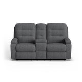 Kerrie Transitional Fabric Reclining Loveseat With Console | Flexsteel