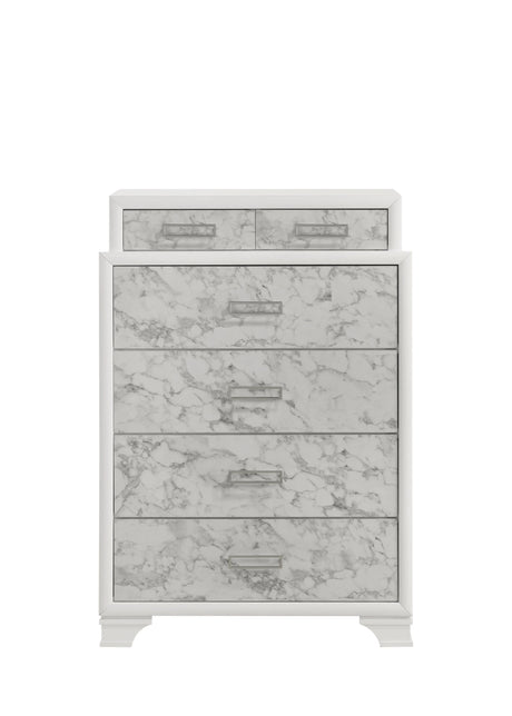 Soul Modern style Full 5PC bedroom set made with wood and Drawers in white - sold by Home Elegance USA