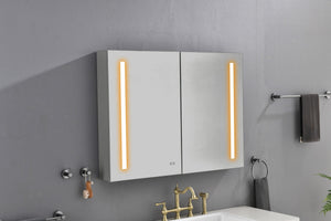 40in. W x 30 in. H LED Large Rectangular Aluminum Alloy Surface Mount Medicine Cabinet with Mirror - W127290913 - image - 26