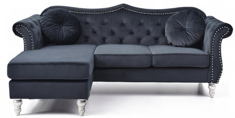 Glory Furniture Hollywood G0663B-SC Sofa Chaise , BLACK - sold by Home Elegance USA