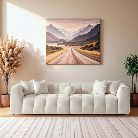 Alana Tufted Ivory Chenille Modular Sectional Sofa with Reconfigurable Layouts and Soft Upholstery - sold by Home Elegance USA