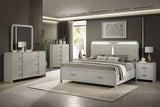 Aria Contemporary Queen 5PC Bedroom Set Modern Storage Bed with Ball Bearing Glide Drawers in Beige