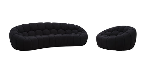 Divani Casa Yolonda - Modern Curved Black Fabric Sofa Set | VIG - Home Elegance USA