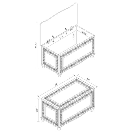 Cedar Chest - Finlay Flip Open Storage Cedar Chest Deep Tobacco