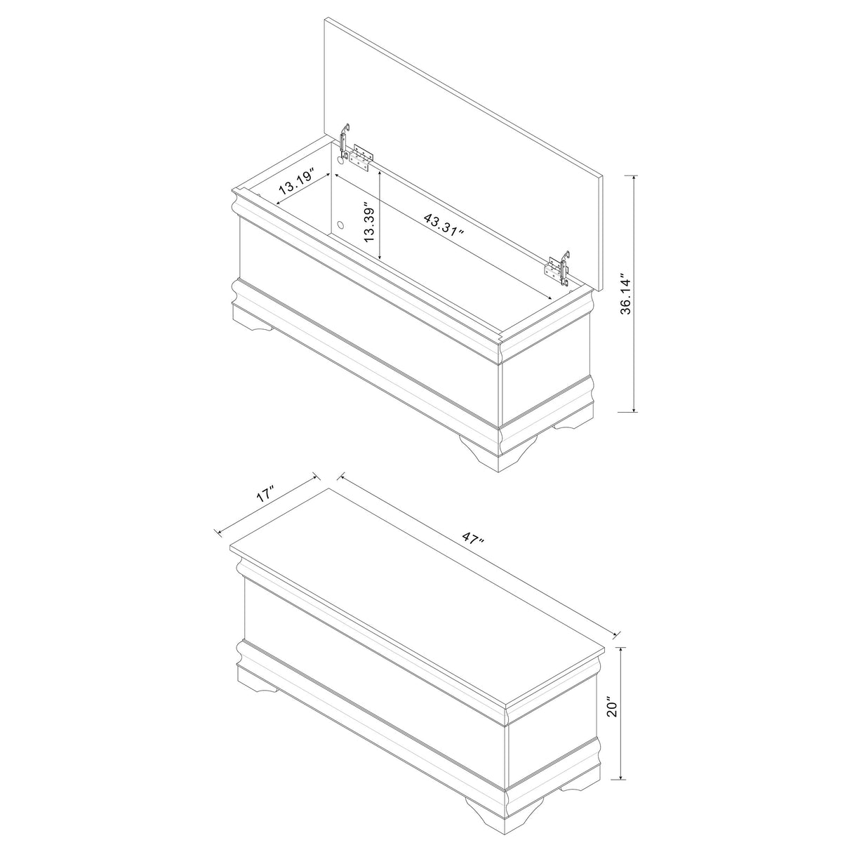 Cedar Chest - Pablo Rectangular Cedar Chest Warm Brown