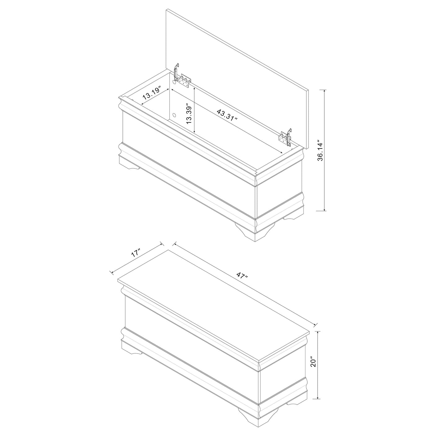 Cedar Chest - Pablo Rectangular Cedar Chest Warm Brown