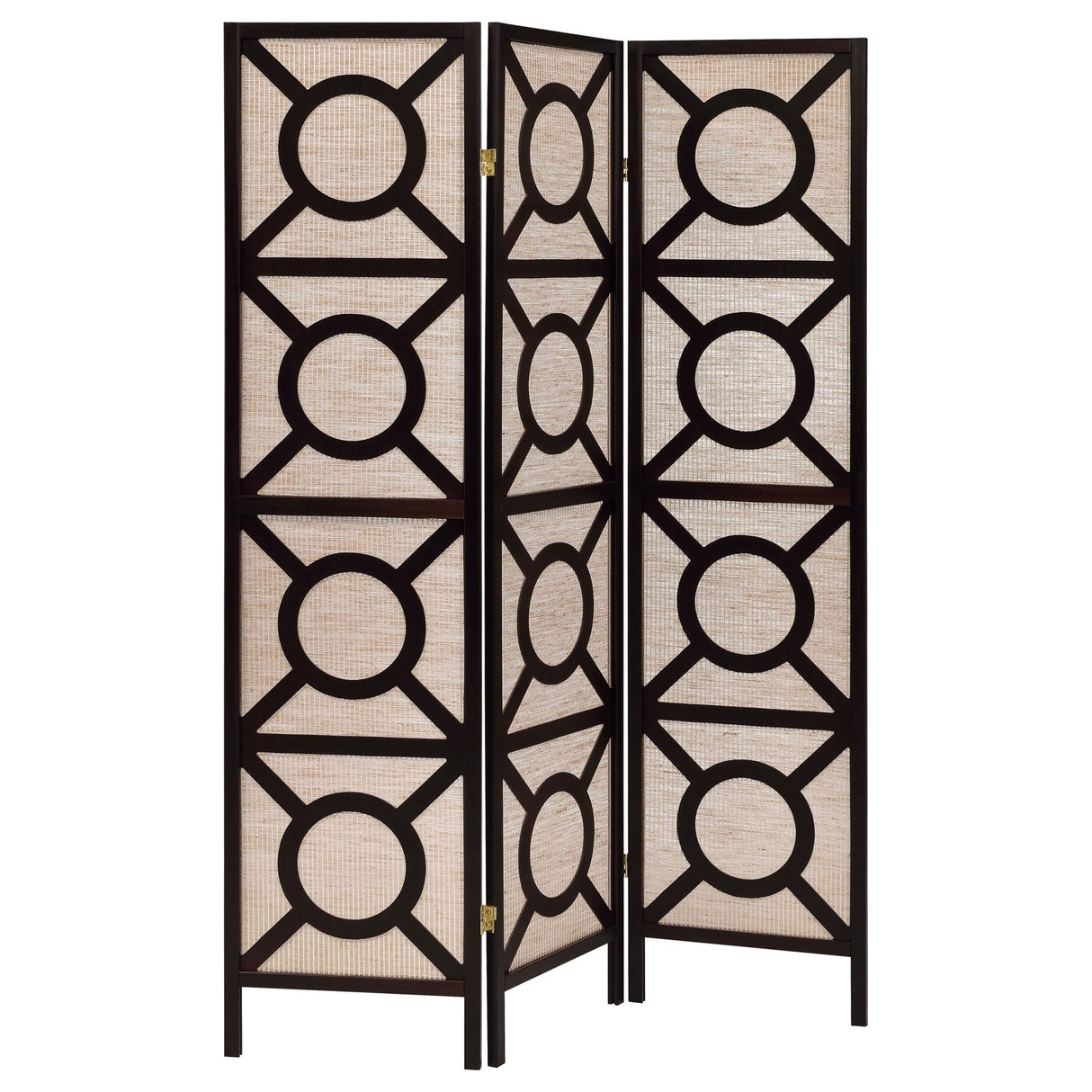 Vulcan 3 - panel Geometric Folding Screen Tan and Cappuccino - 900090 - image - 1