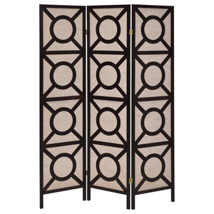 Vulcan 3 - panel Geometric Folding Screen Tan and Cappuccino - 900090 - image - 4