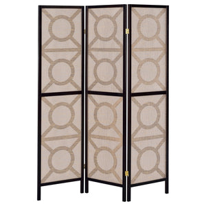 Vulcan 3 - panel Geometric Folding Screen Tan and Cappuccino - 900090 - image - 5