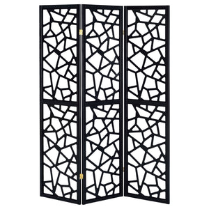 Nailan 3 - panel Open Mosaic Pattern Room Divider Black - 900092 - image - 3