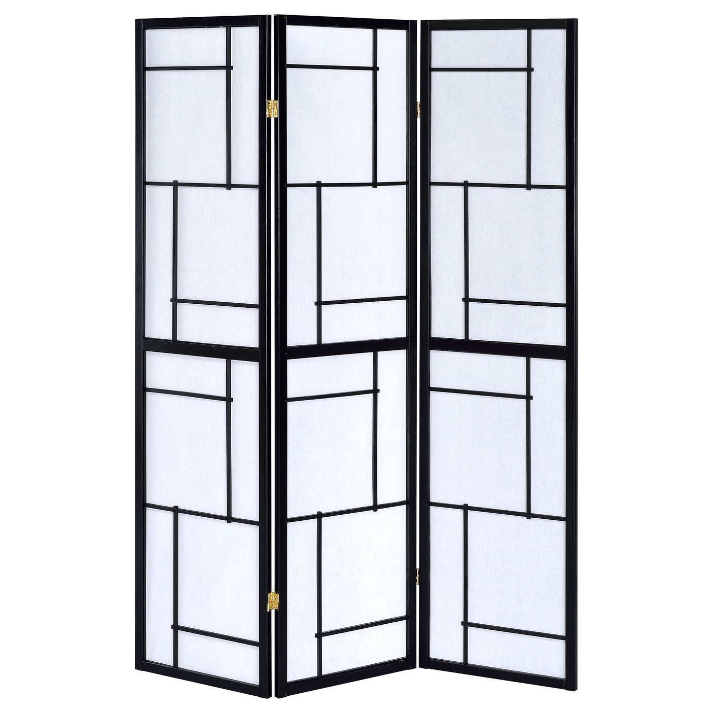 3 Panel Room Divider - Damis 3-panel Folding Floor Screen Black and White