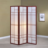 Katerina 3 - panel Folding Floor Screen White and Cherry - 900110 - image - 2