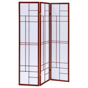 Katerina 3 - panel Folding Floor Screen White and Cherry - 900110 - image - 1