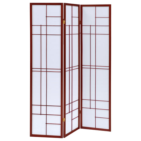 3 Panel Room Divider - Katerina 3-panel Folding Floor Screen White and Cherry