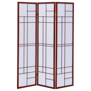 Katerina 3 - panel Folding Floor Screen White and Cherry - 900110 - image - 4