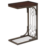 Side Table - Alyssa Accent Table Brown and Burnished Copper