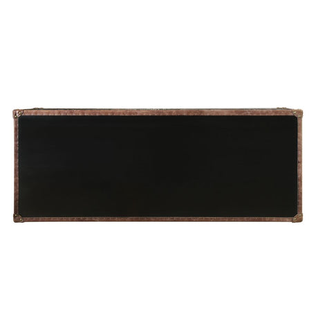 Brancaster Console Cabinet 90030 Top Grain Leather & Aluminum | Acme | Home Elegance USA