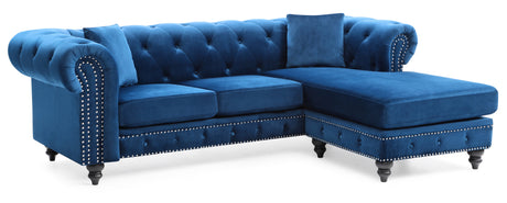 Nola G0351B-SC Sofa Chaise (Without Ottoman) , NAVY BLUE - sold by Home Elegance USA