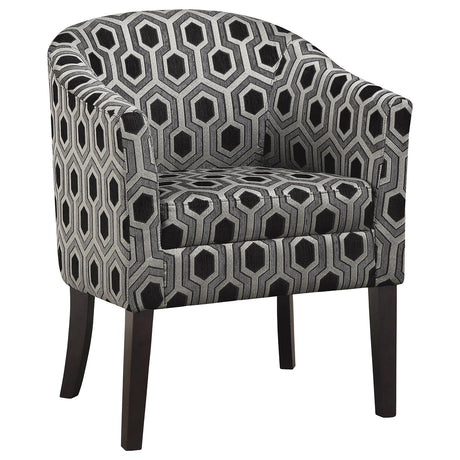 Accent Chair - Jansen Hexagon Patterned Accent Chair Grey and Black