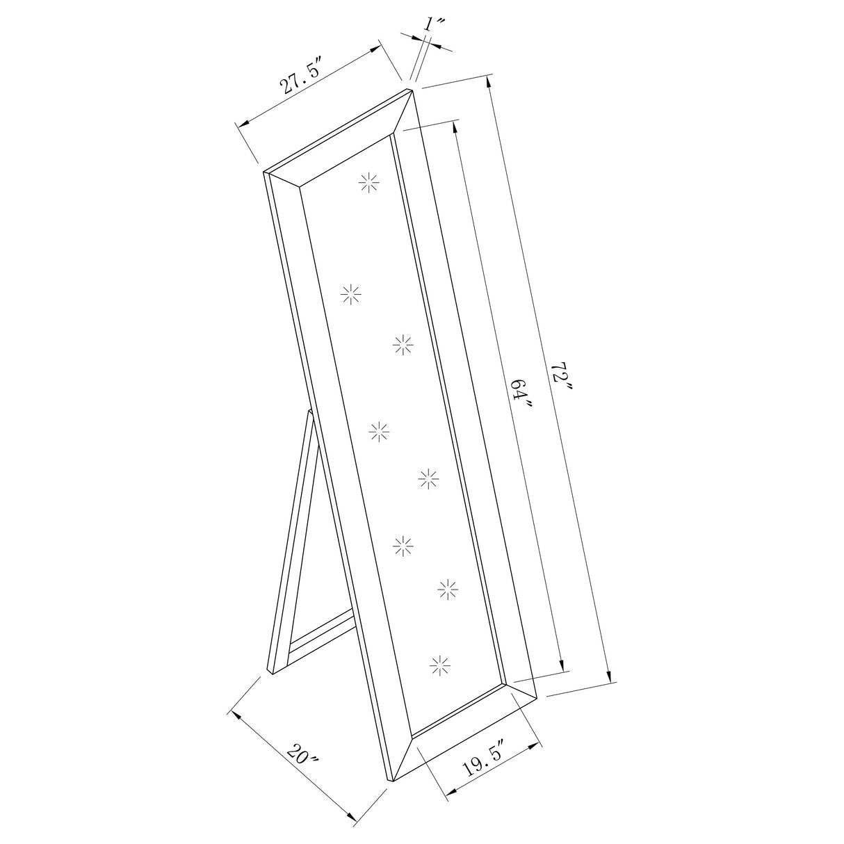 Standing Mirror - Toga Rectangular Floor Mirror Cappuccino