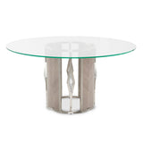 Camden Court Round 60 Glass Dining Table In Pearl - 9005001 - 101 - 126 | Aico - 9005001 - 101 - 126 - Home Elegance USA - 1