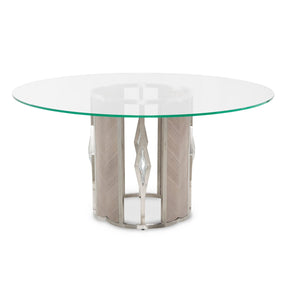 Camden Court Round 60 Glass Dining Table In Pearl - 9005001-101-126 - Aico Furniture