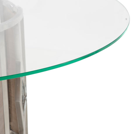 Camden Court Round 60 Glass Dining Table In Pearl - 9005001-101-126 - Aico Furniture