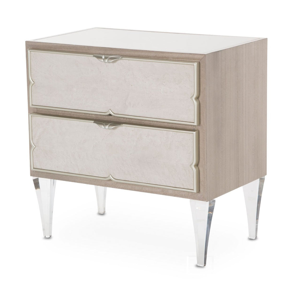 Camden Court Accent Cabinet - Nightstand In Pearl - 9005040 - 126 | Aico - 9005040 - 126 - Home Elegance USA - 1