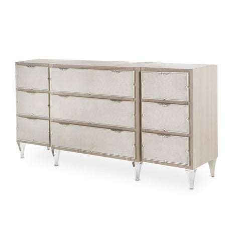 Camden Court Dresser with Oval Mirror Pearl Finish – AICO