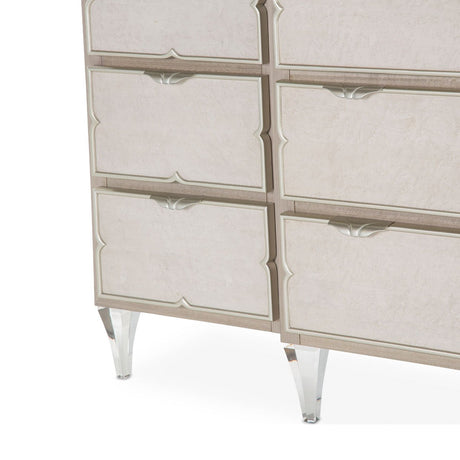 Camden Court Dresser with Oval Mirror Pearl Finish – AICO