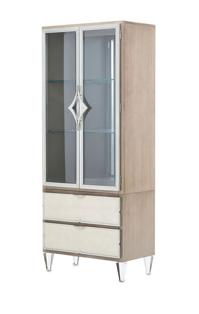 Camden Court Display Cabinet In Pearl - 9005209 - 126 | Aico - 9005209 - 126 - Home Elegance USA - 1