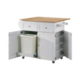 Kitchen Cart - Jalen 3-door Kitchen Cart with Casters Natural Brown and White