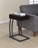 Side Table - Troy Accent Table with Power Outlet Cappuccino